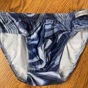 Mens Modus Vivendi blue waves swim brief- M